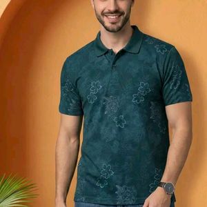 Men's Floral Print Polo Shirt