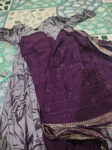 Lavender Colour Naira Cut Kurta Set