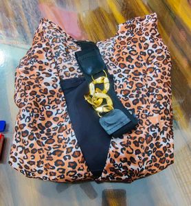 Leopard Print Midi Dress with Belt