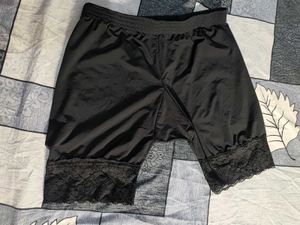 Lace Trimmed Black Shapewear Shorts