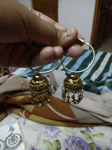 Golden jhumkas