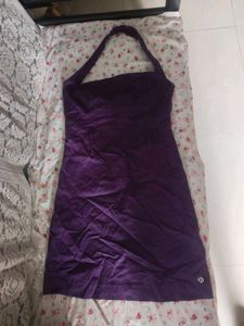 Chic Purple Halter Neck Dress