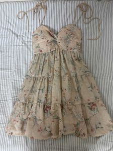 Chic Floral Print Tiered Mini Dress