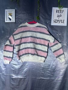Cozy Striped Fuzzy Sweater