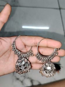 Boho Mirror Jhumka Earrings