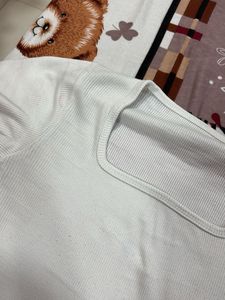 square neck white top