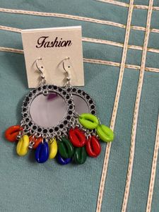 Boho Mirror Work Earrings 3 earring