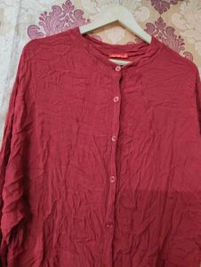 Chic Maroon Crinkle Top