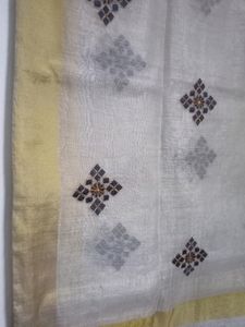 Skin Colour Silk Square Flower Print Dupatta For Women