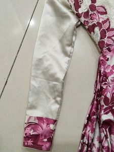 Floral Print Ethnic Gown
