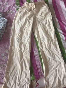Cream Wide Leg Pants