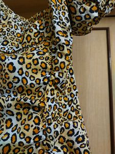 Sexy Mini Leopard Print Bodycon Ruched Dress