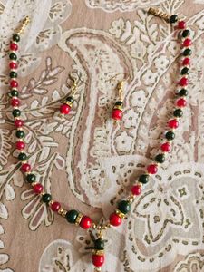 New Beaded Necklace and Earrings Set