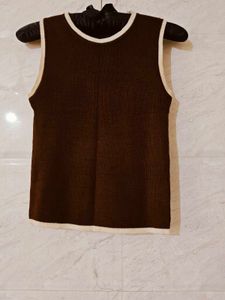 Brown Knit Tank Top