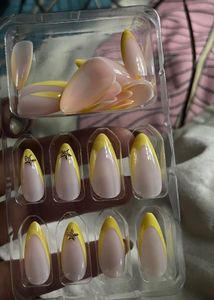 French Tip Nails with Star Charms