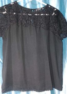 Mango Black Lace Top