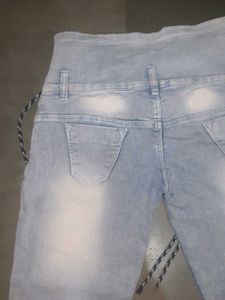 High Waisted Lace-Up Jeans
