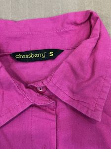 Dark Pink Oversized Cotton Shirt