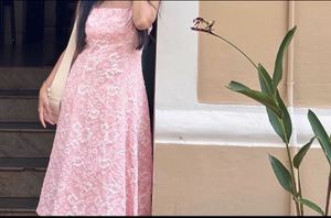 Elegant Pink Lace Dress