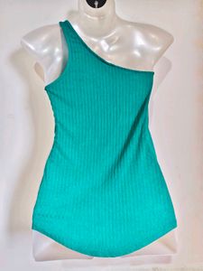 Chic One-Shoulder Ribbed Tank Top