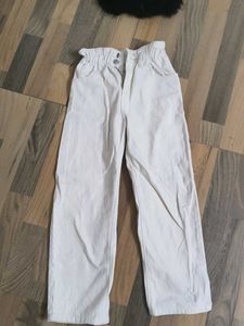 High-Waisted Cream Pants