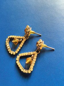 Yellow Stone Triangle Earrings