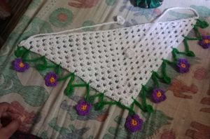 Boho Crochet Flower Hair Scarf Bandana