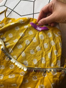 Stylish Yellow Kurta Set with Print