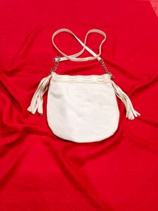 Faux Leather Studded Fringe Crossbody Bag