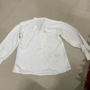 Old Navy formal bishop sleeve solid white top