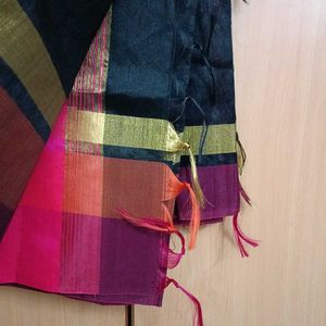Elegant Black Saree with Gold Border