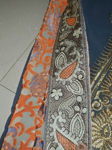 Embroidered Saree with Blouse stiched