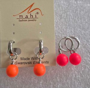 Mahi Design Studio Orange Ball Earrings