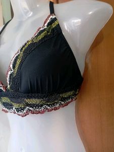 Stylish Black Bikini Set with Crochet Detail