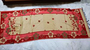 Floral Print Scarf with Fringes