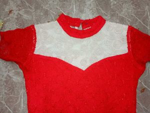 Chic Red Lace Top