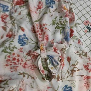 Chic Floral Top with Back Tie