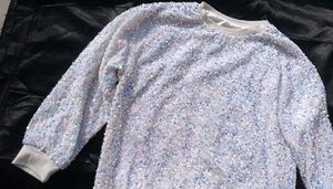 Party Wear White Sequence Sweater