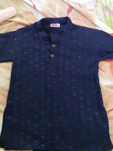 Navy Blue Sequined Kurta