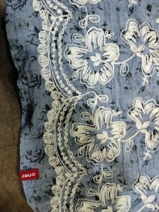 Sky Grey Top With White Chickan Work