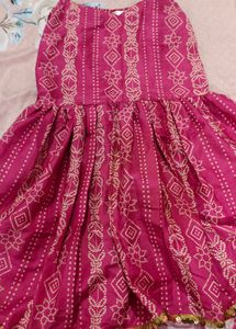 Vibrant Pink Polka Dot sharara set