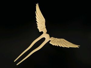 Goddess Wings Twist Hair Pin 3d printed