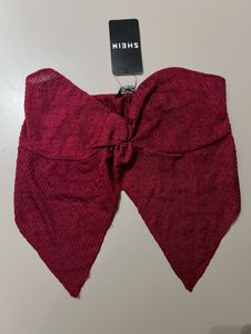 Red Bandeau Bow Crop Top