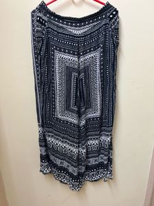 Patterned Wide Leg Pants