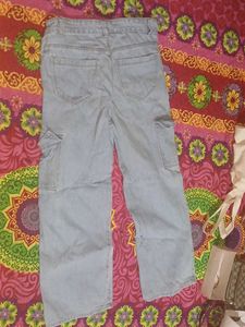 blue washed baggy jeans
