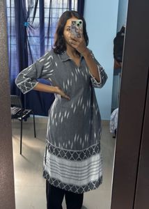 Grey Ikat Kurta