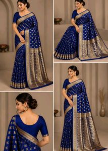 New Banarasi Silk Shalu Saree with blouse piece