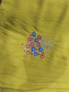 Yellow floral  Embroidered Kurta/dress