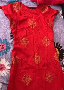Red And Gold festive Kurta