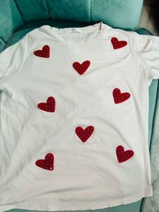 White Heart Oversized T-Shirt